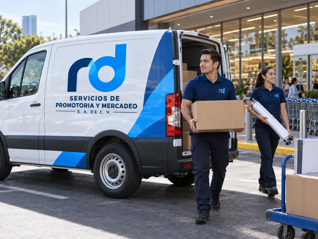 Unidad RD llegando a tienda con material POP